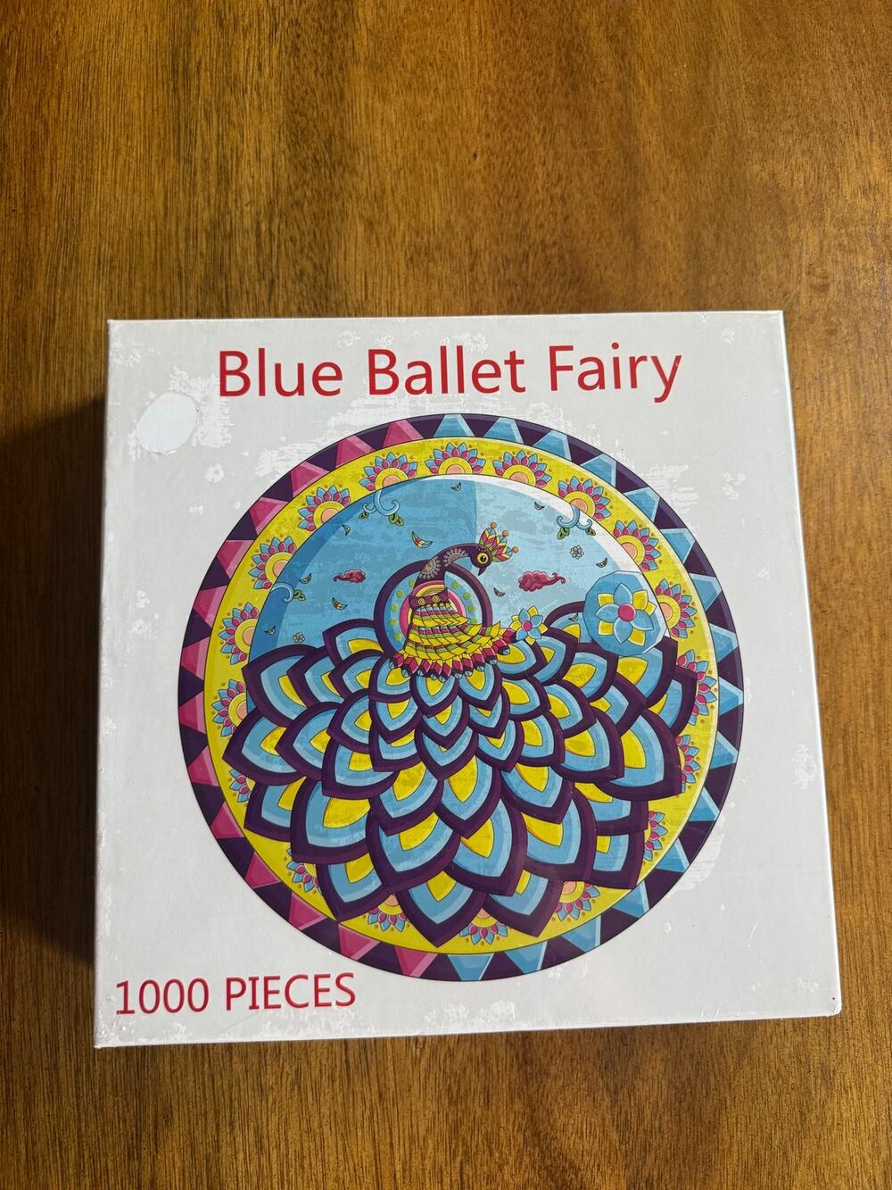 NEW Bgraamiens Blue Ballet Fairy 1000 Piece Round Peacock Mandala Puzzle Sealed